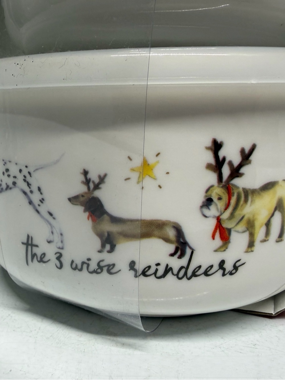 Celebrate Christmas Circo “3 Wise Reindeers” Porcelain Bowl Set of 2
